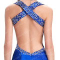 Grace Karin Sexy V-cuello de la espalda de espalda azul real largos vestidos de novia formal moldeado CL4603